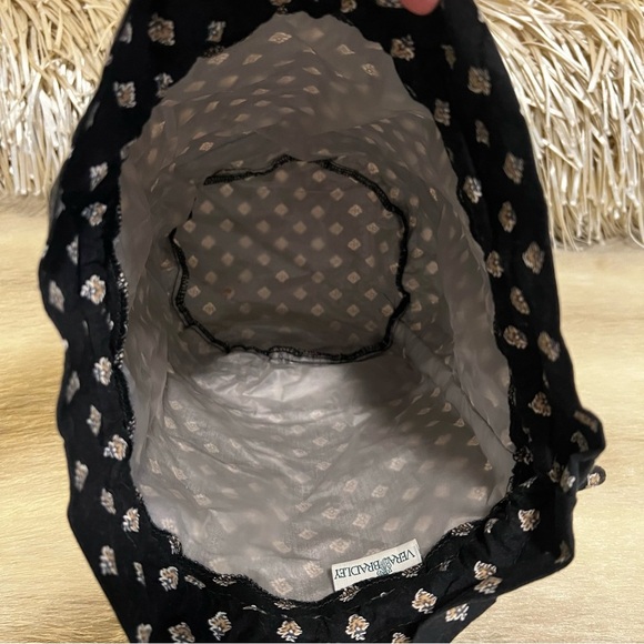 Vintage VERA BRADLEY Classic Black 2002 Ditty Bag Drawstring Plastic Lined Y2K - Picture 8 of 12